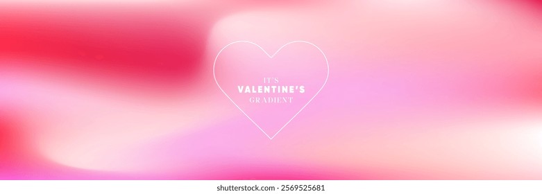 Romantic Pink Red Valentine Gradient, Soft Love Blend Background Banner.