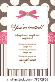 Romantic Pink Retro Invitation card svg