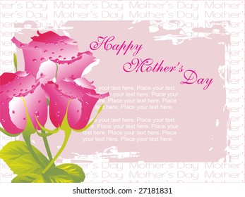  romantic pink rose background with place for text on mothers day