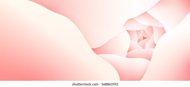 Romantic pink rose flower background. Clean feminine illustration in soft pastel colors. Gradient vector multilayer image, EPS10.