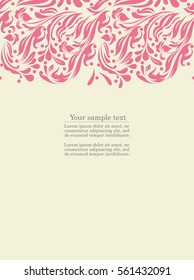Romantic  pink scrap-booking template for Valentine's Day, invitation, greeting, happy birthday, label,  frame, postcard, clip art, holiday, gift. Vector.