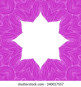 Romantic pink template for your design. Pink round mandala ornament.
