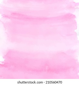 Romantic pink watercolor background. Vector illustration.