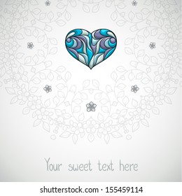 Romantic placecard with heart.