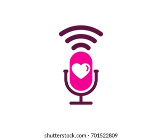 Romantic Podcast Icon Logo Design Element