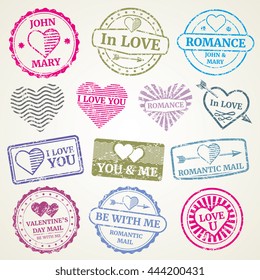 Love Stamps Heart Stock Vector (Royalty Free) 67959277