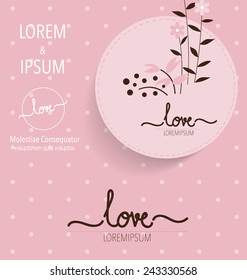 Romantic postcard design for Valentine's Day