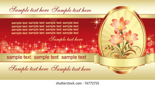romantic postcard with flower ornament