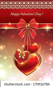 romantic postcard with heart 