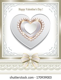 romantic postcard with heart 