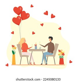 Romantic postcard. Love date. Valentine's Day
