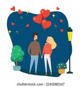 Romantic postcard. Love date. Valentine's Day