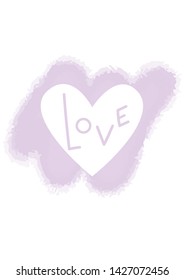 Romantic postcard template. Love symbol in vector. Design for valentines day card or banner. Wedding decoration art. Celebration of love and relationships. Digital lettering sign. 