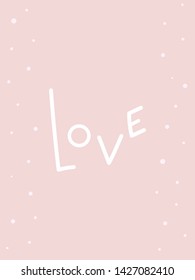 Romantic postcard template. Love symbol in vector. Design for valentines day card or banner. Wedding decoration art. Celebration of love and relationships. Digital lettering sign. 