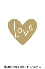 Romantic postcard template. Love symbol in vector. Design for valentines day card or banner. Wedding decoration art. Celebration of love and relationships. Digital lettering sign. 