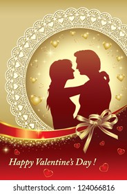 romantic postcard with Valentine'a Day