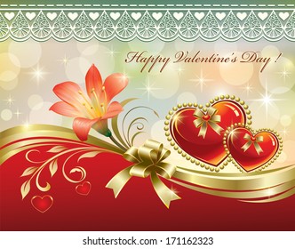 romantic postcard for Valentine's Day
