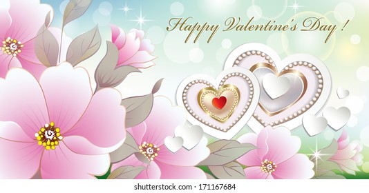 romantic postcard for Valentine's Day