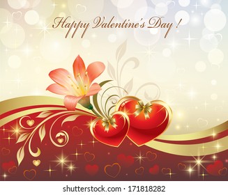 romantic postcard for Valentine's Day