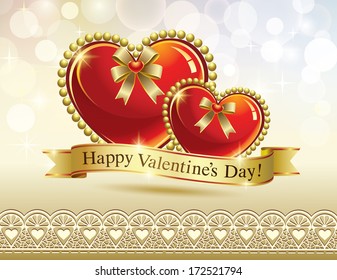 romantic postcard for Valentine's Day
