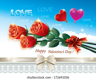 romantic postcard for Valentine's Day