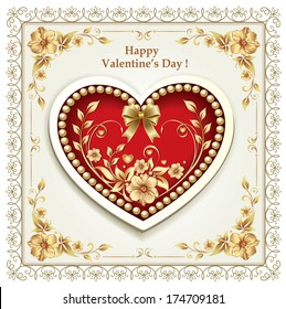 romantic postcard for Valentine's Day
