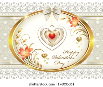 romantic postcard for Valentine's Day