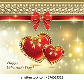 romantic postcard for Valentine's Day