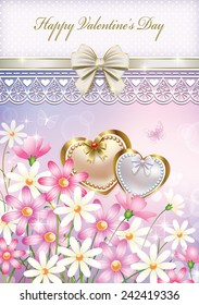 romantic postcard for Valentine's Day