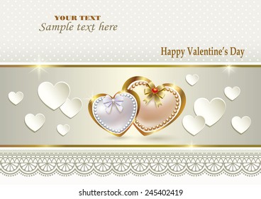 romantic postcard for Valentine's Day