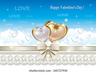 romantic postcard for Valentine's Day