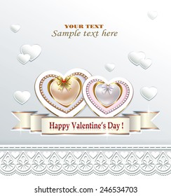 romantic postcard for Valentine's Day