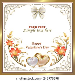 romantic postcard for Valentine's Day