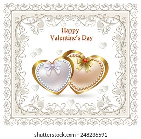 romantic postcard for Valentine's Day