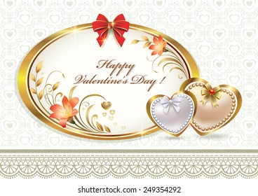 romantic postcard for Valentine's Day