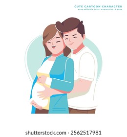 romantic pregnancy moment cute cartoon character