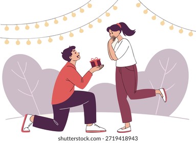 Romantic Proposal with a Gift