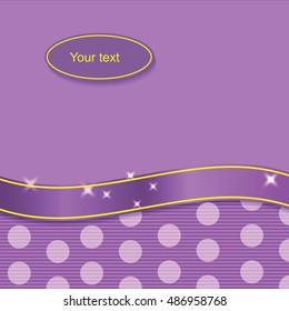 Romantic purple background with cute bow and pattern. Greeting card wallpaper for  birthday or woman day.