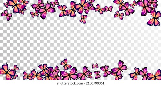 Romantic purple butterflies abstract vector illustration. Spring colorful moths. Detailed butterflies abstract baby wallpaper. Delicate wings insects patten. Tropical beings.