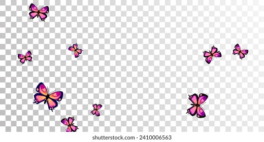 Romantic purple butterflies flying vector background. Summer ornate insects. Decorative butterflies flying kids illustration. Sensitive wings moths graphic design. Garden beings.