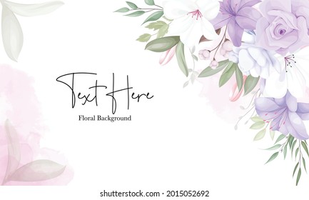 Romantic purple floral background template