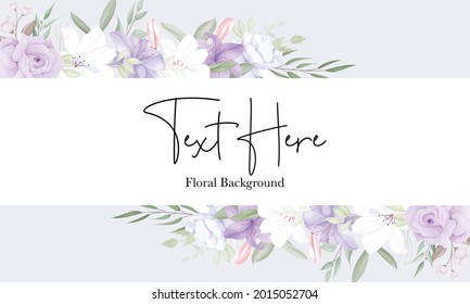 Romantic purple floral background template