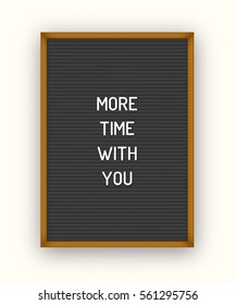 Romantic quote on black letterboard with white plastic letters. Hipster vintage Valentine card 80x, 90x.