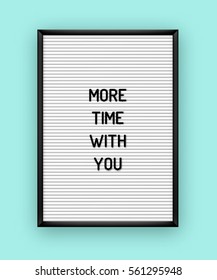 Romantic quote on white letterboard with black plastic letters. Hipster vintage Valentine card 80x, 90x.