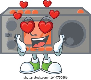 A romantic radio transceiver cartoon mascot design style