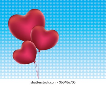 Romantic red balloons in a shape of a heart.