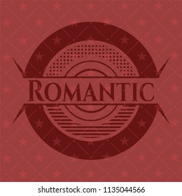 Romantic red emblem. Retro