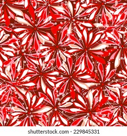Romantic red floral seamless pattern