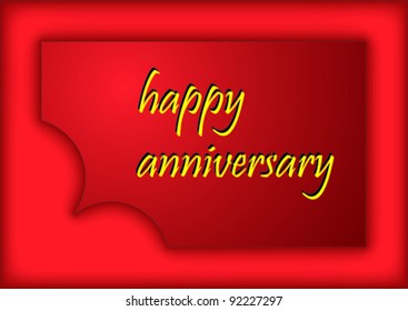 Romantic red glowing frame with a yellow greeting