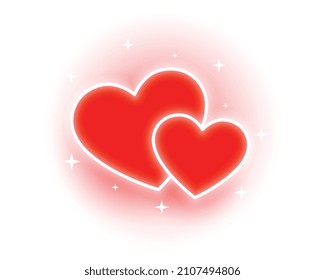 romantic red glowing hearts valentines day background